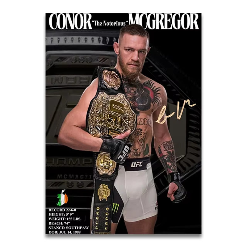 Boxing Fighting Star Canvas Wall Art Print Poster MMA Decorative Painting Modern Home Decor Boxing Sports Lover Gift Unframed